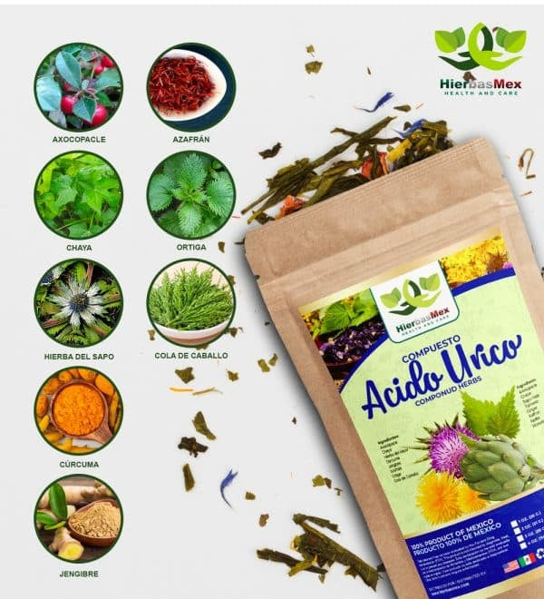 Compuesto Herbal Acido Urico Herbal Compound 100% Natural Wild Crafted 4 oz.