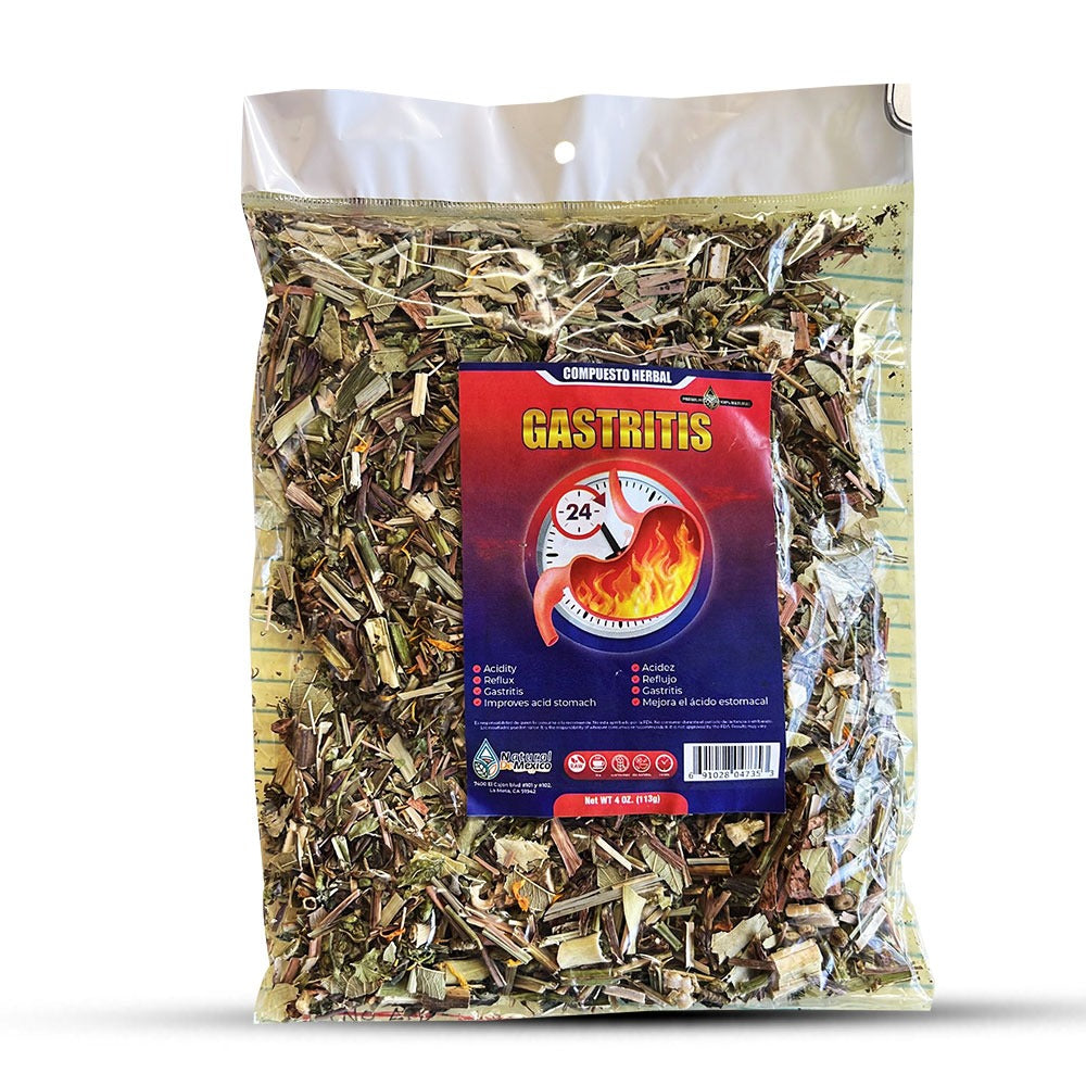 Gastritis Compuesto Herbal Tea 4 Oz-113gr. Antinflammatory Gastritis, H. Pylori, Heartburn