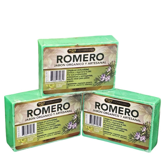 3 Pack Jabon de Barra Bar Soap Romero Rosemary