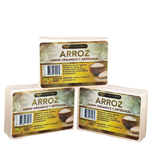 3 Pack Jabon de Barra Bar Soap Arroz Rice