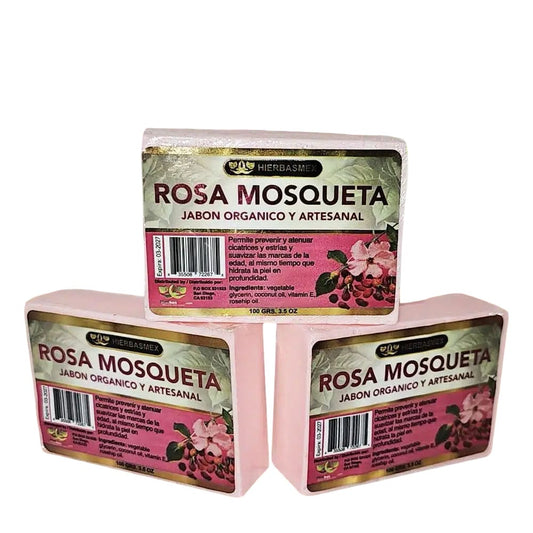 3 Pack Jabon de Barra Rosa Mosqueta