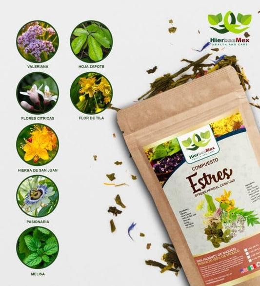 Compuesto Herbal Estres Stress Herbal Compound 100% Natural Wild Crafted