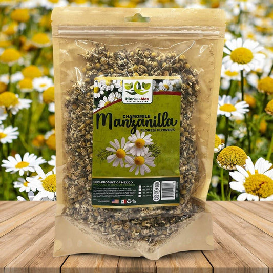 Flor de Manzanilla Chamomile Flower Flowers Hierba Herb 4 Oz. Wild Crafted