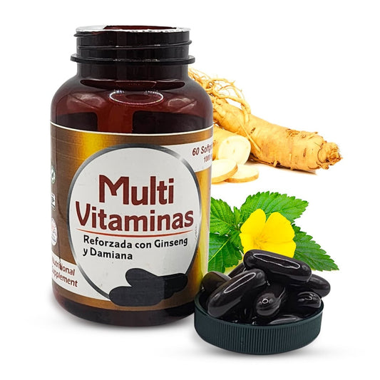 Suplemento Multivitaminas con Ginseng y Damiana Supplement 100% Natural