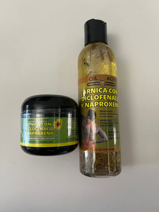 Arnica Con Dicl y Napro Aceite y Umguento Alivia el Dolor Muscular y Articular