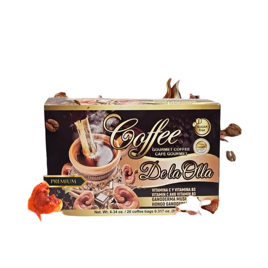 Cafe Coffee con Hongo Ganoderma de la Olla Vitaminca C y B3 9 gr. 18 Sobres