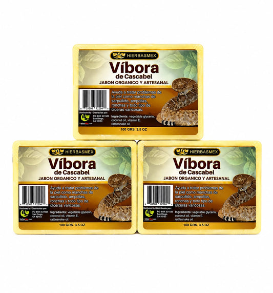 3 Pack Jabon de Barra Vibora de Cascabel
