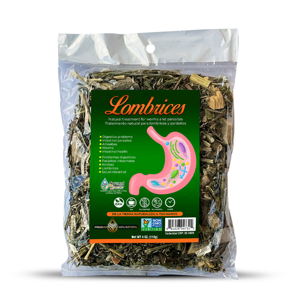 Compuesto Herbal Saca Lombrices 4 oz. 113gr. Desparasitante Natural