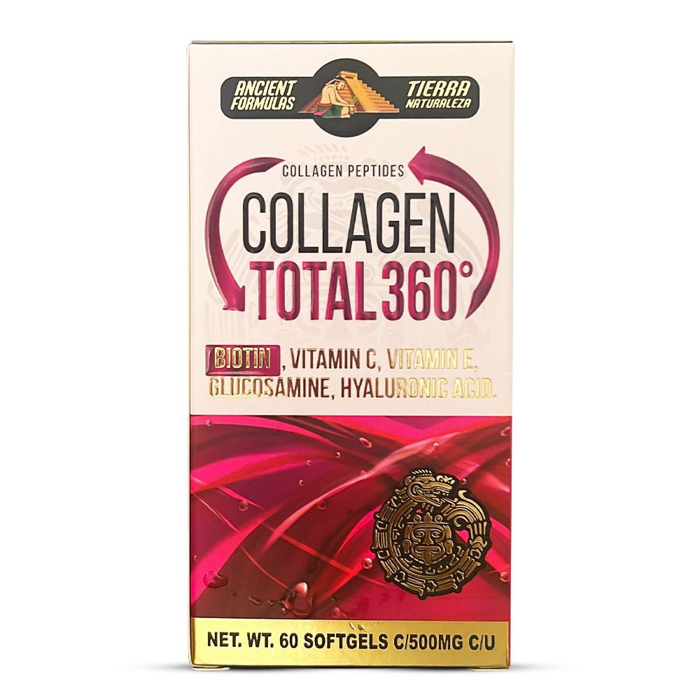 Suplemento Premium Colageno Collagen TOTAL 360 Biotina Vitamina C Vitamina E 60 Soft Gels