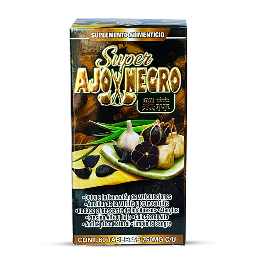 Suplemento Super Ajo Negro Black Garlic Supplement 60 Caplets